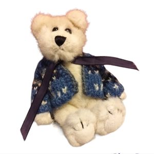 ✓Boyd Bears Plush Hans Berriman White Bear in Blue Sweater RARE
